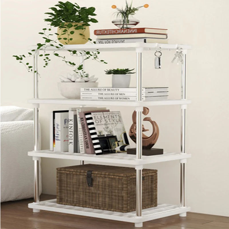 4 niveles, estante de almacenamiento moderno y minimalista independiente para aperitivos para dormitorio, cocina, accesorios de sala de estar, organización y almacenamiento de Home, almacenamiento de baño