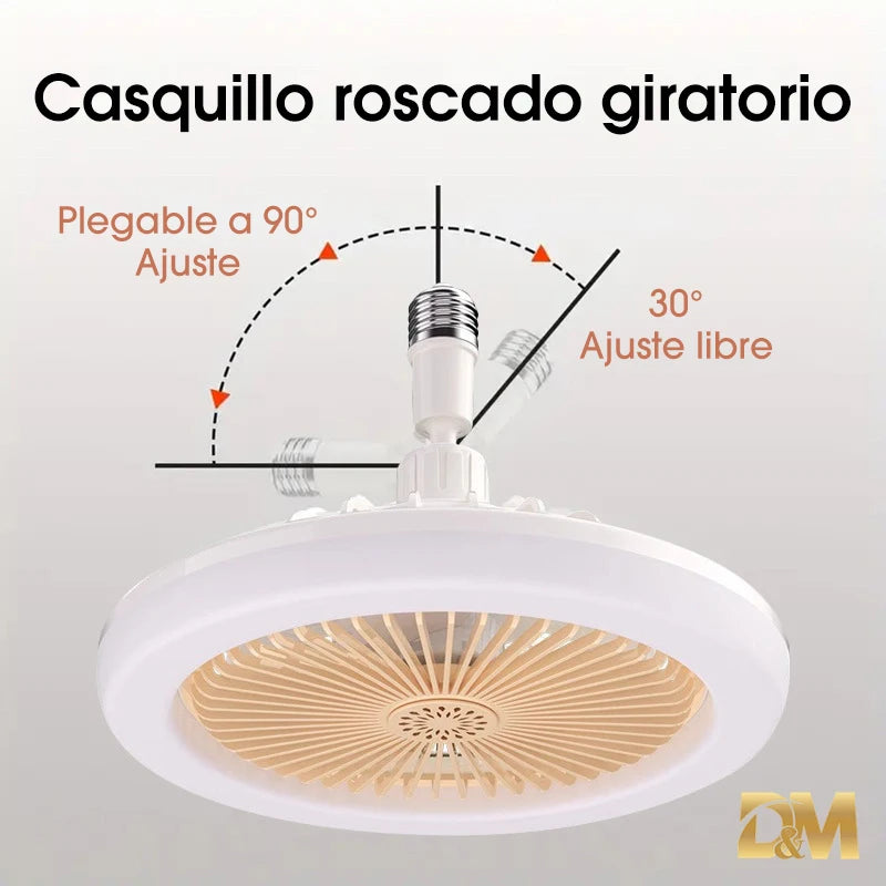 Ventilador de techo circular LED con luz y control remoto, temperatura de color ajustable de 3000 K a 6500 K, tres velocidades, ideal para diversos espacios como dormitorios.