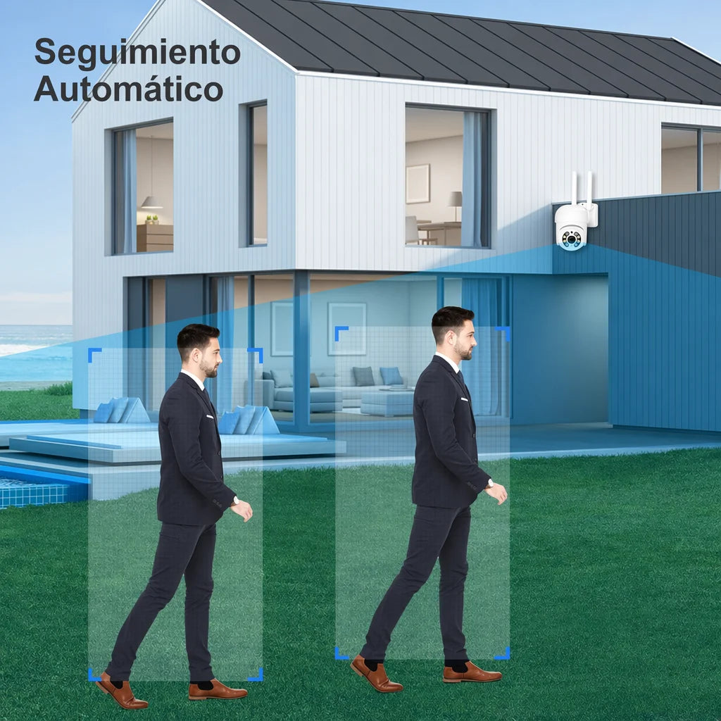 Security Indoor , 2MP, 2K, Cámara de Seguridad Interior, Cámara IP Domo 360°, Visión Nocturna, Monitor para Bebé y Mascotas, Wi‑Fi, Control por App, Compatible con Alexa, Google Assistant