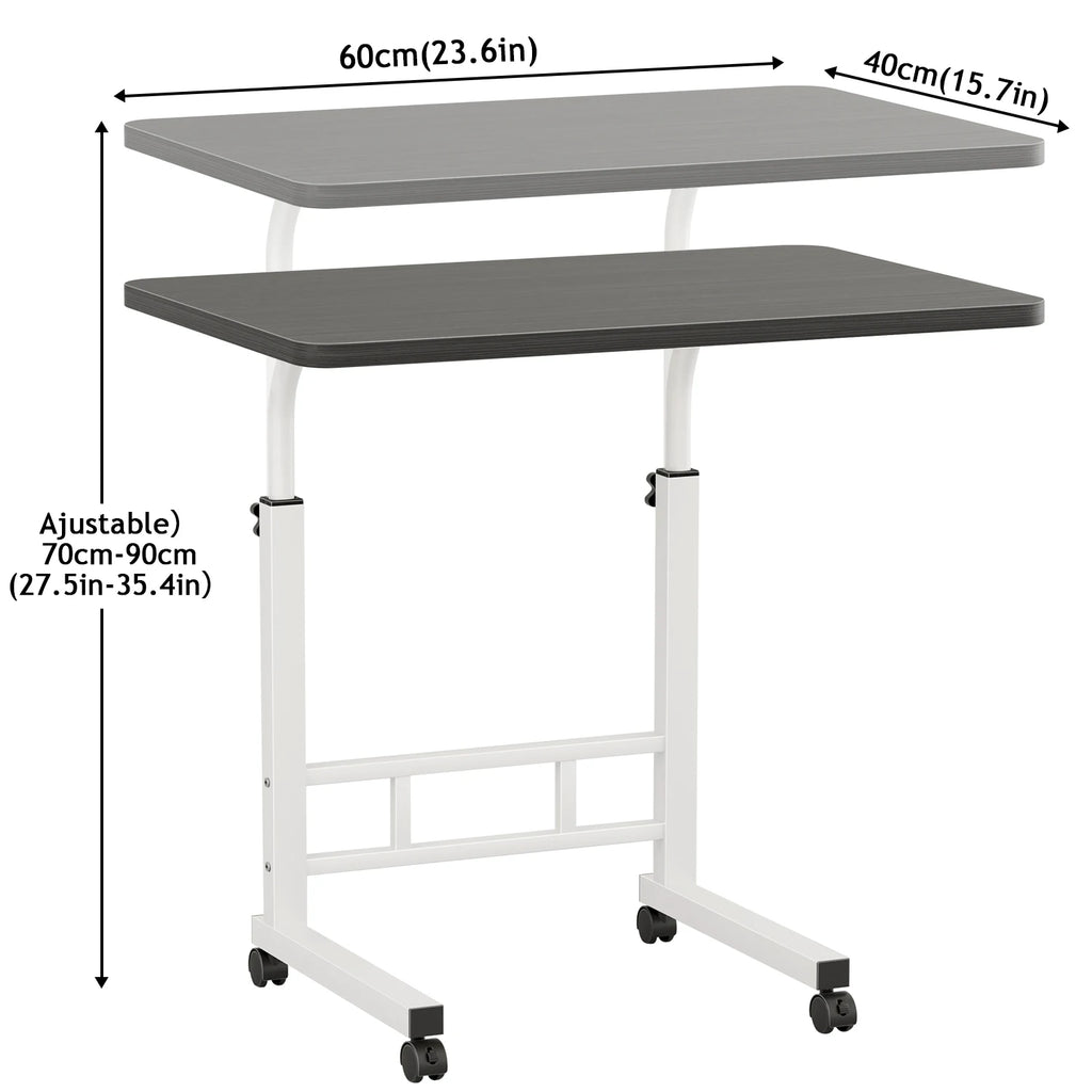 Mesas Laterales Con Ruedas Soportes Para Laptops Con Ruedas Y De Altura Ajustable,60x40x90cm Mesas De Reunión,mesas Laterales,ajustable Escritorio Mesas Para Jardin Altura Ajustable Mesa Laterales Escritorio