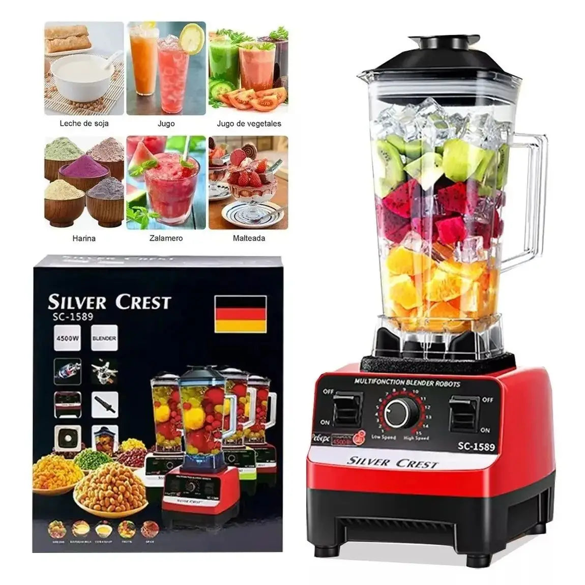 Licuadora Industrial Lagom Professional Blender 2L Con Vaso De Abs Frappe Antiderrame Irrompible