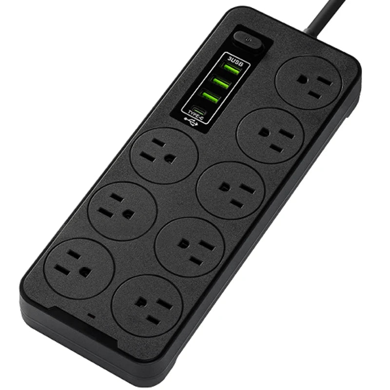 Multifunción con placa de alimentación USB (con interruptor de cable) placa de enchufe de alimentación para hogar y oficina multi-enchufe