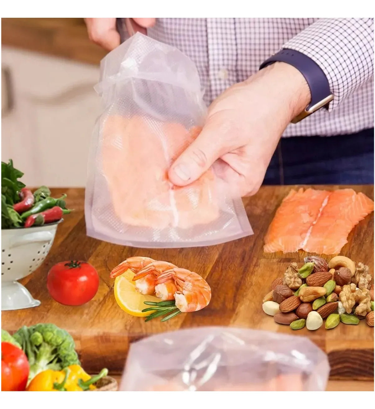 Kit 6 Rollos Bolsas Sellados Lab.G Al Vacío Alimentos 3 Tipos/3 M