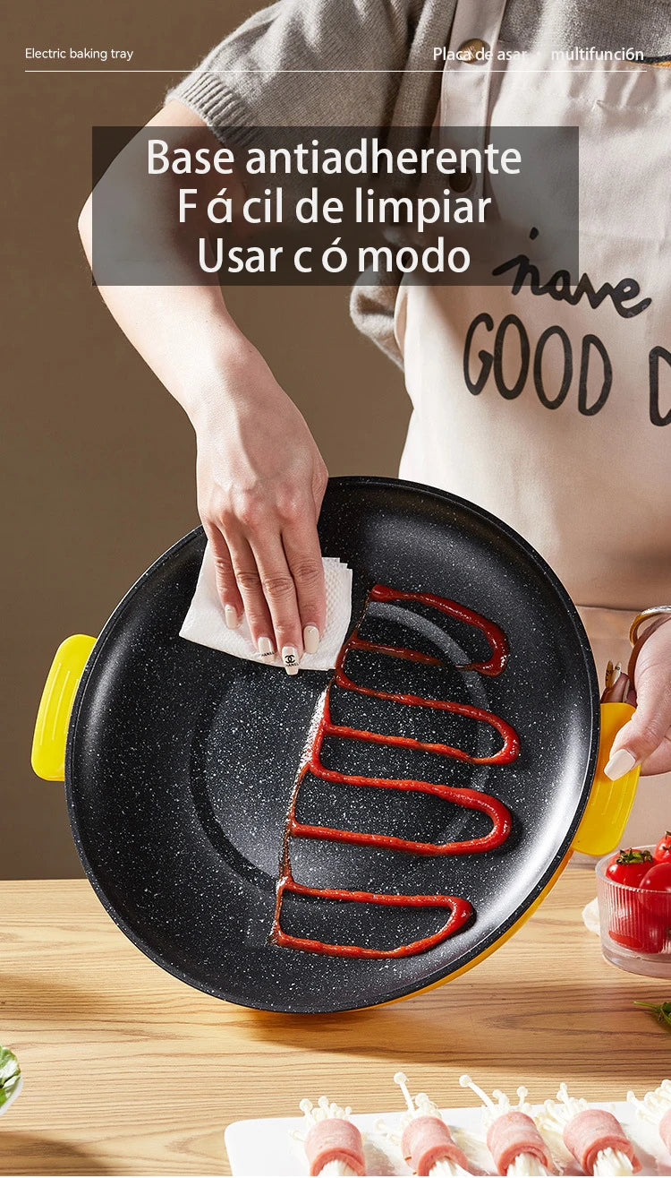 Electric Stainless Steel BBQ Plate Portable Multifunctional Oven for Outdoor Use Durable & Easy-Cleaning