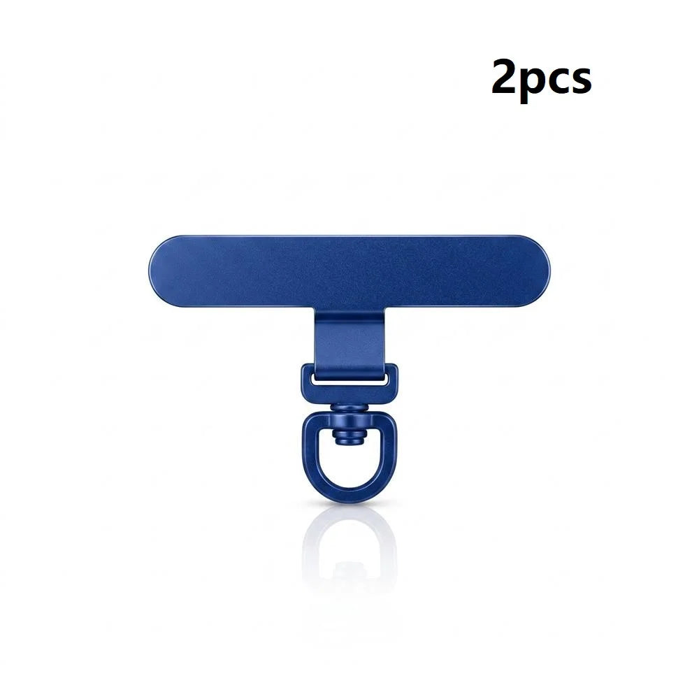 2 piezas de 360 °   Conectores giratorios de acero inoxidable para colgar teléfonos móviles, parches metálicos de seguridad para pulseras de teléfono móvil