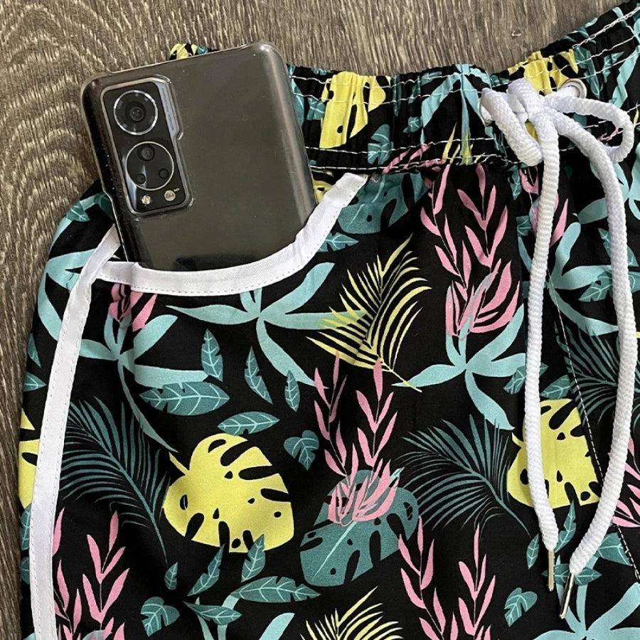 Súper Kit de 6 Shorts Playeros Estampados - Pack de Verano de Secado Rápido y Elástico (Modelos al Azar)