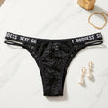 Pantaleta de Encaje con Elástico "Sexy Goddess" y Doble Tira