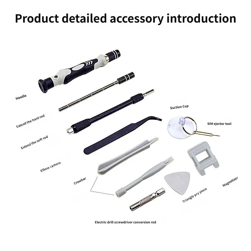 Juego de destornilladores de precisión 115 en 1, kit de herramientas multifuncional para computadora, portátil, teléfono, MacBook y dispositivos domésticos.