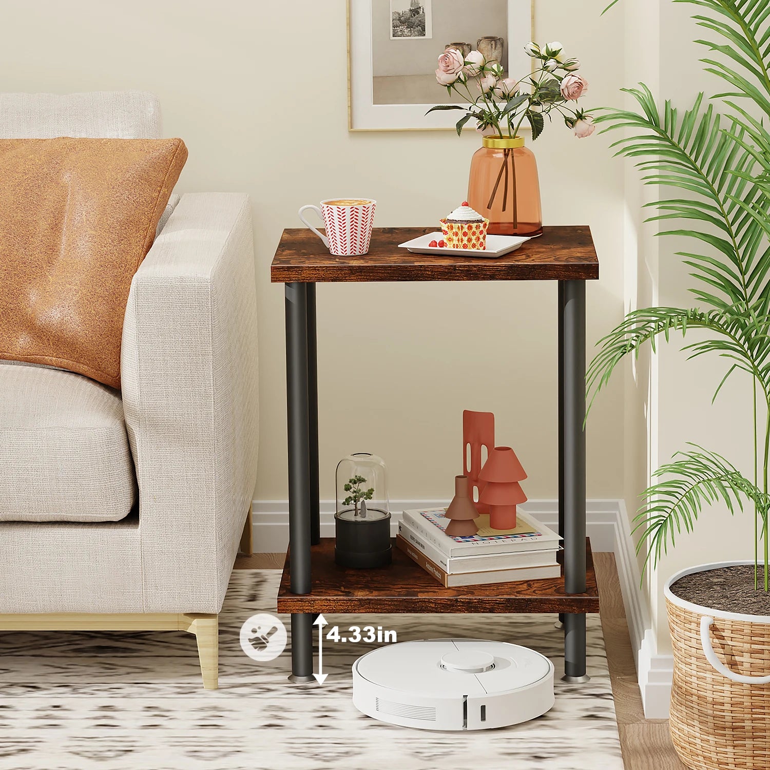 Mesa Auxiliar, Mueble Para Impresora Mesa Lateral Apilable Mesas Para Jardín Mesa De Centro Mesa Auxiliar Apilable Mesa De Noche Buró Para Recámara Mesa Auxiliar
