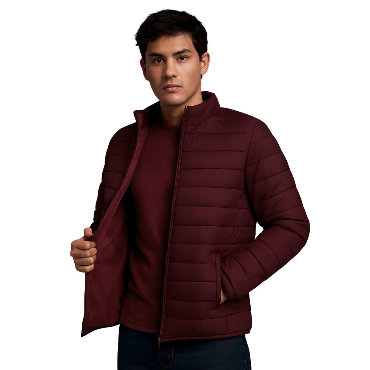 Chamarra Acolchada para Caballero, Temporada de lluvia o viento, Moda Casual y con Estilo para Caballero, Térmica y muy Cómoda
