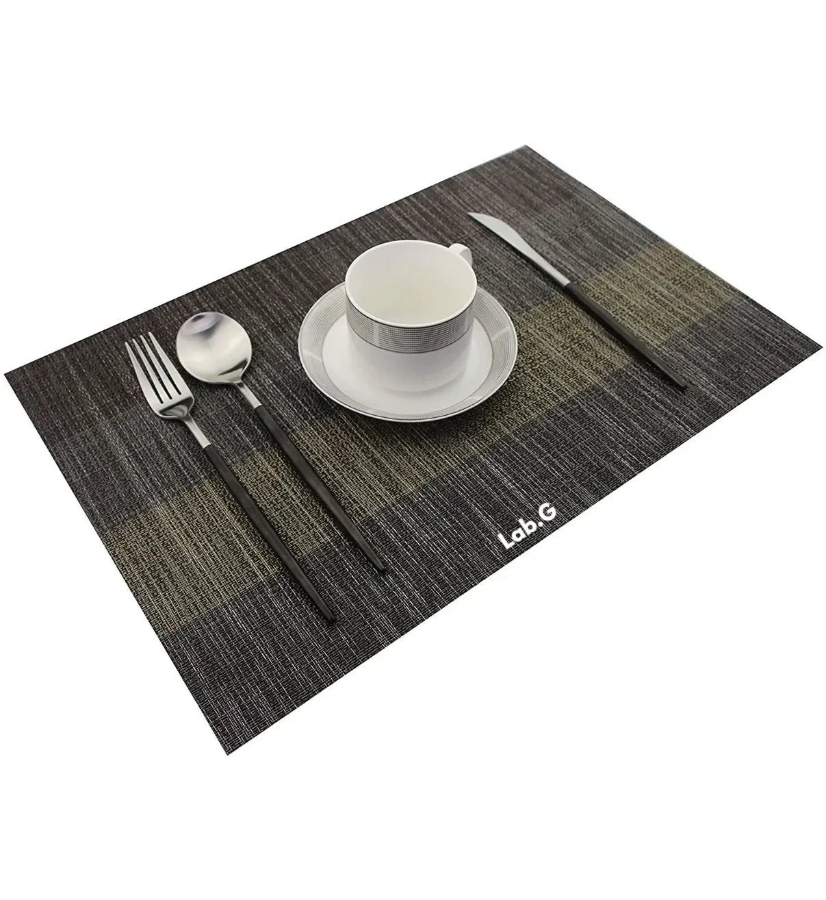 Manteles Individuales Antideslizantes Lab.G Para Restaurante 8 Pcs Negro