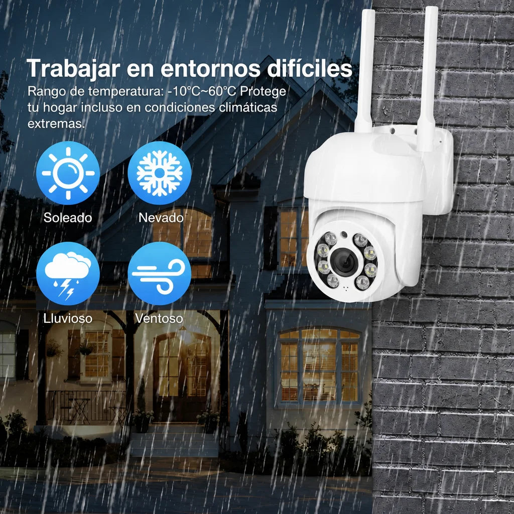 Security Indoor , 2MP, 2K, Cámara de Seguridad Interior, Cámara IP Domo 360°, Visión Nocturna, Monitor para Bebé y Mascotas, Wi‑Fi, Control por App, Compatible con Alexa, Google Assistant