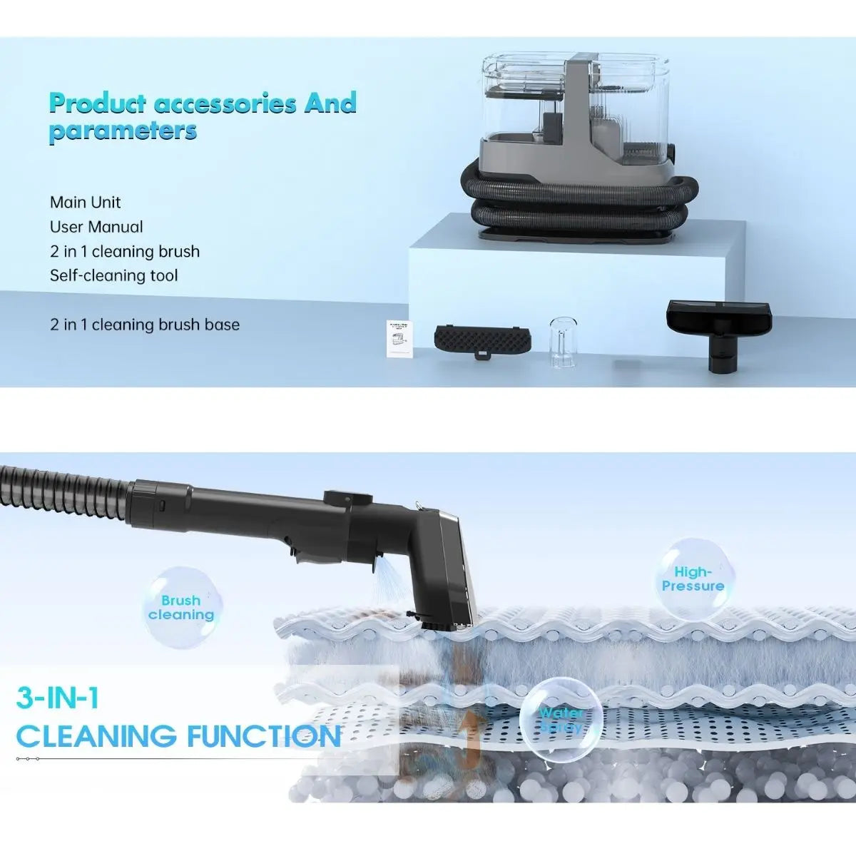 Máquina  A Vapor De Limpieza De Telas C688 Esterilización De Agua Caliente De Alta Temperatura Para El Hogar Alfombra Para Sofá Multifuncional