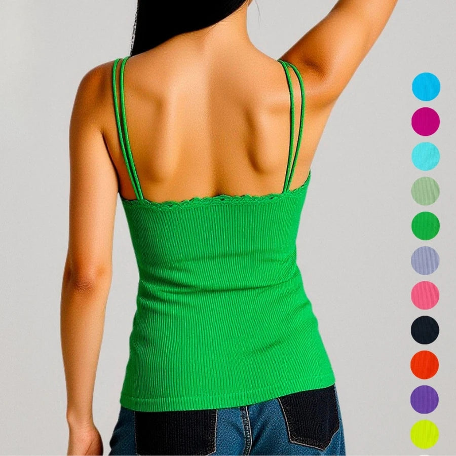 Set de 4 Tops de Dama Premium con Tirantes Delicados y Detalle de Olan