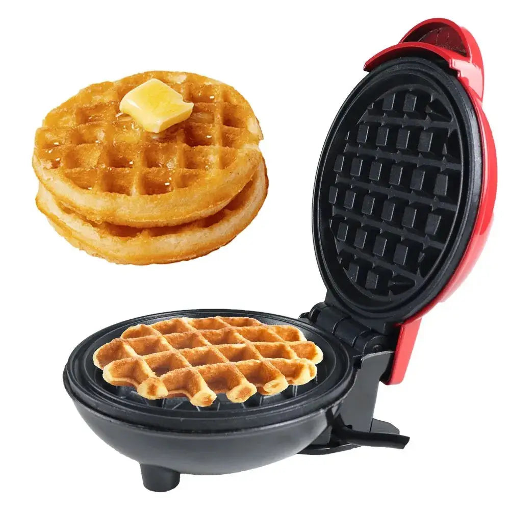 Mini antiadherente waffle maker desayunador casero hacer postres hornear waffle maker pan