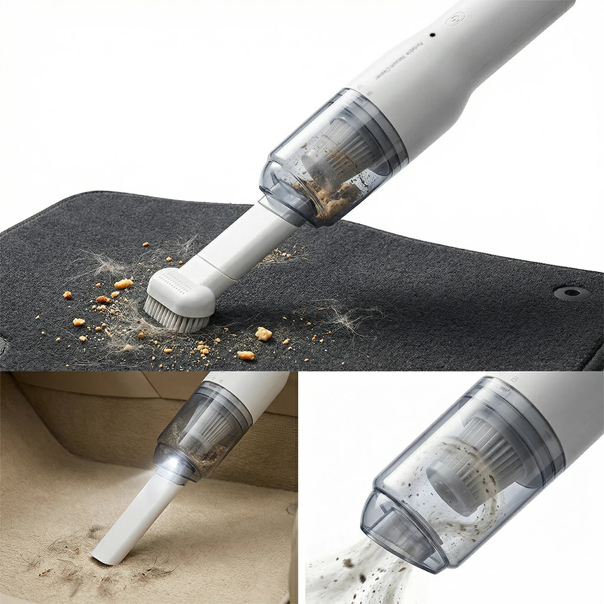 Aspiradora de Mano Inalámbrica Potente 6000Pa, Mini Aspiradora Portátil Recargable USB para Coche y Hogar, Aspirador Automático Ligero de Alta Potencia para Polvo y Escombros.