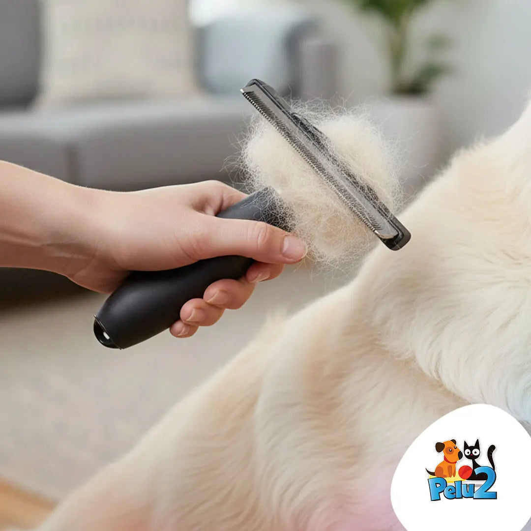 Cepillo Deslanador Autolimpiante Para Perro Pelo Largo Pelu2