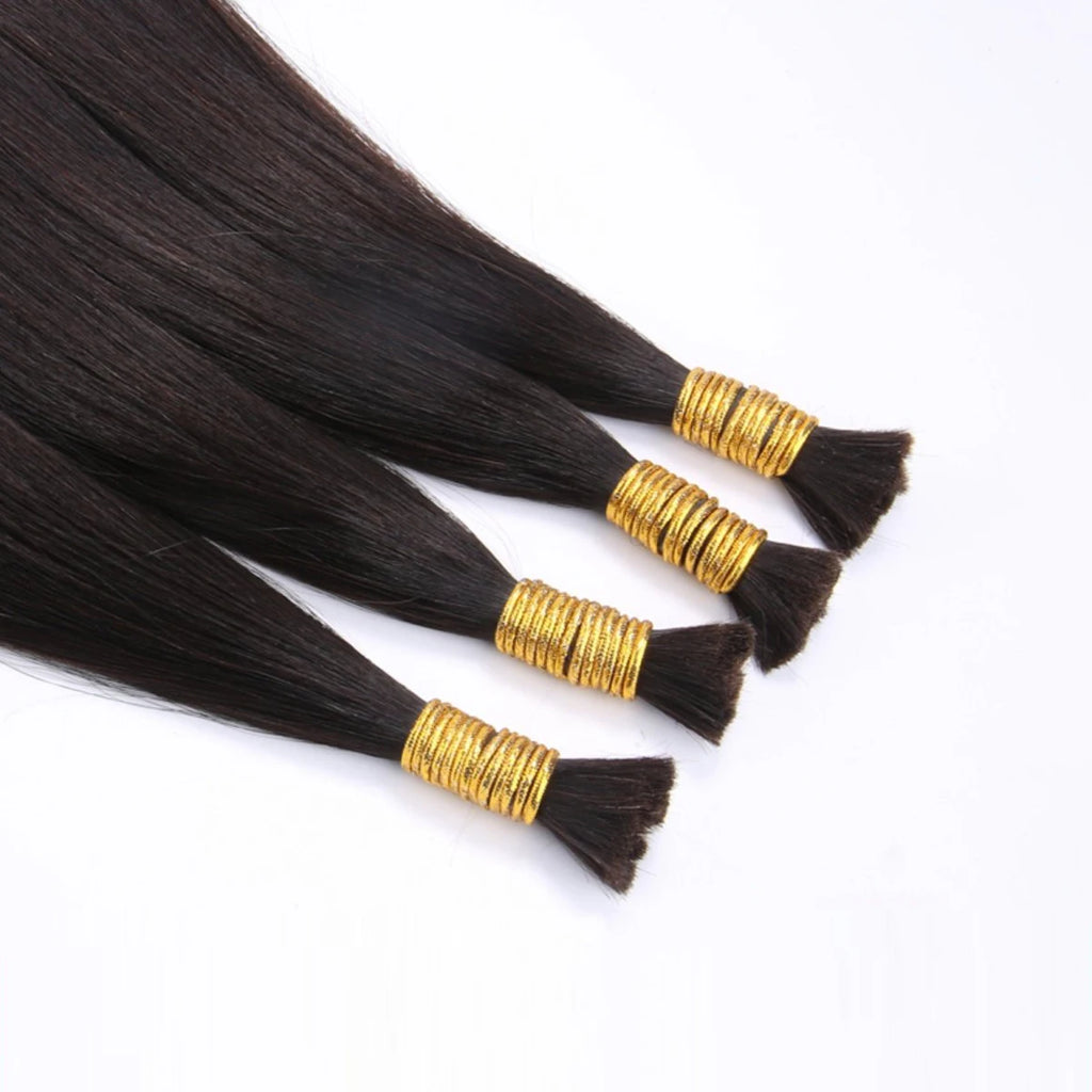 Cabello humano liso a granel sin trama, 100% cabello humano a granel para trenzar, extensiones de 16-26 pulgadas, color negro natural, 50 g/unidad