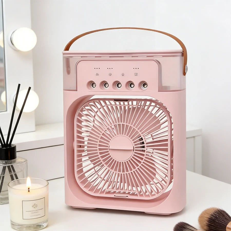 1 ventilador de enfriador de pulverización de cinco agujeros, portátil Ventilador de escritorio, adecuado para oficina, estudio, al aire libre, etc.