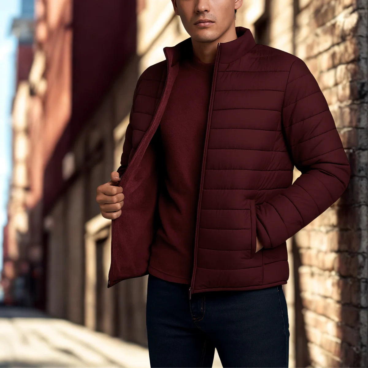 Chamarra Acolchada para Caballero, Temporada de lluvia o viento, Moda Casual y con Estilo para Caballero, Térmica y muy Cómoda
