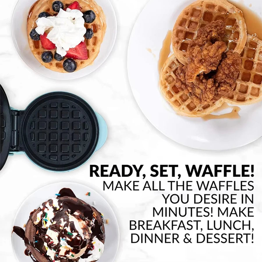 Mini Wafleras Maker, Antiadherente de Doble Cara, Forma de corazón para Hacer panini, Hash Browns y Otros almuerzos