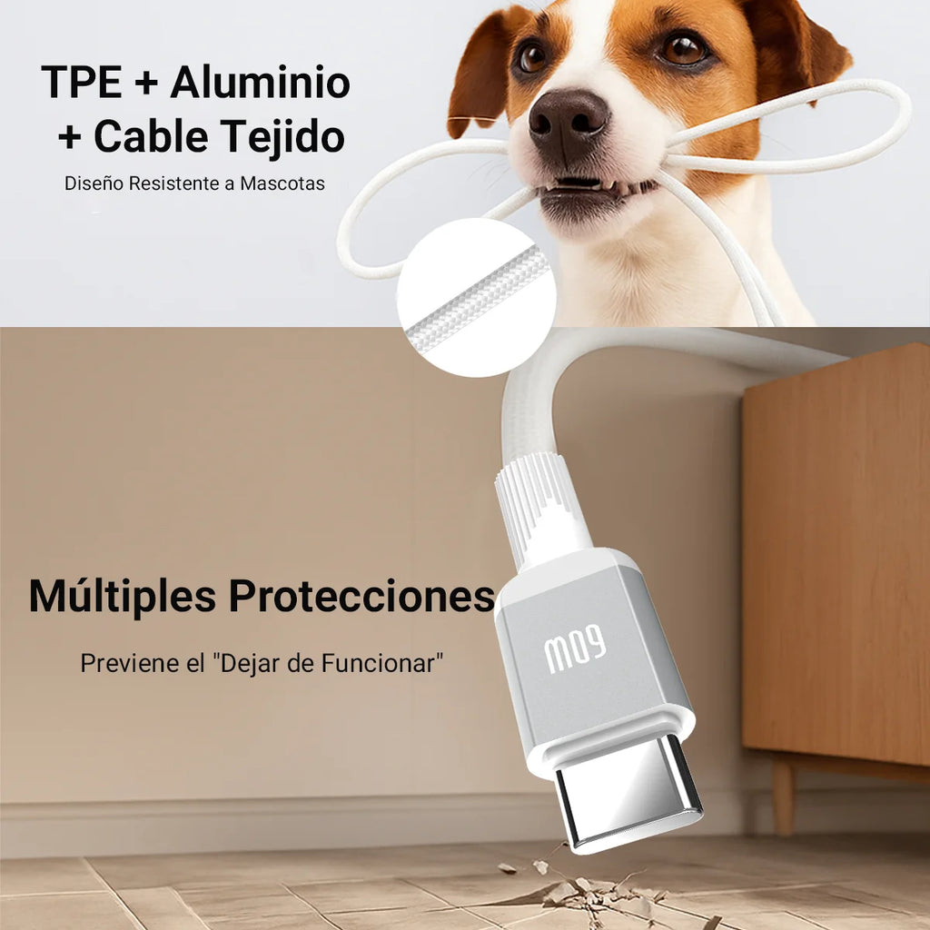 60w Cable USB C a USB C 1M, Tipo C a Tipo C Carga Rapida 20V 3A, Compatible con Smartphone Galaxy, Macbook Pro, MacBook Air, iPad Pro