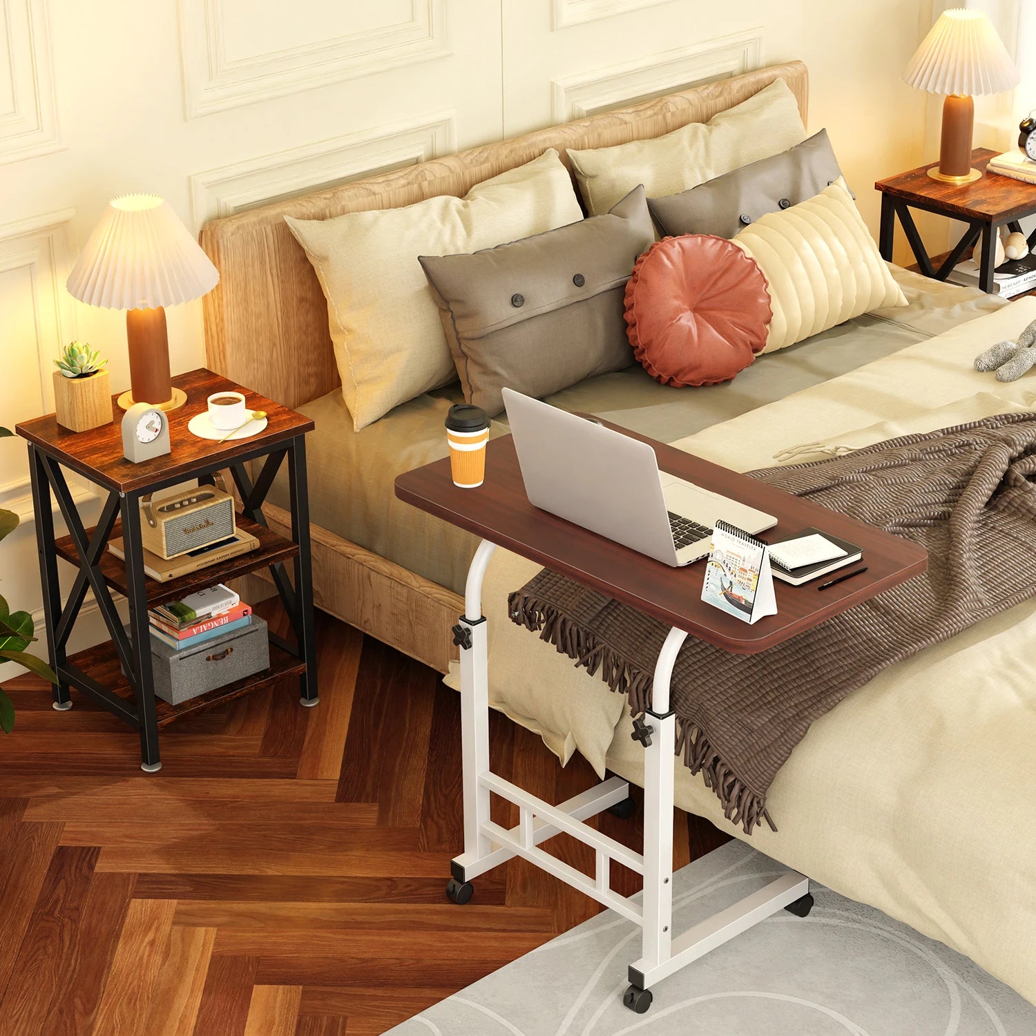 Mesas Laterales Con Ruedas Soportes Para Laptops Con Ruedas Y De Altura Ajustable,60x40x90cm Mesas De Reunión,mesas Laterales,ajustable Escritorio Mesas Para Jardin Altura Ajustable Mesa Laterales Escritorio