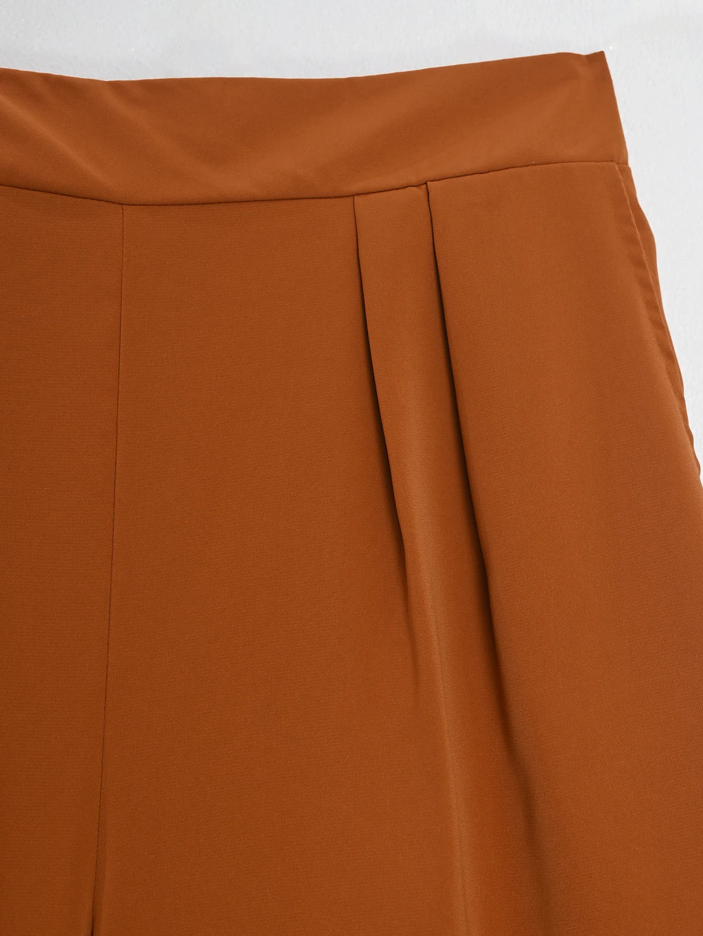 Pantalones de mujer minimalistas de cintura alta y pierna ancha para oficina,con bolsillos laterales plisados,adecuada para uso diario