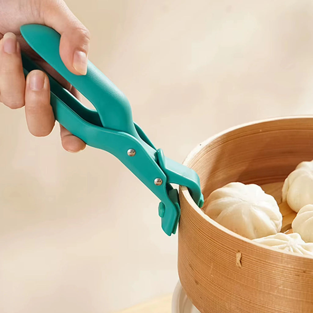 Pinzas de silicona antideslizantes para alimentos, seguras para sujetar platos y cuencos calientes, pinzas para platos, pinzas de cocina, pinzas para bandejas de horno, pinzas para cuencos, juego de dos piezas rojo y azul #ki