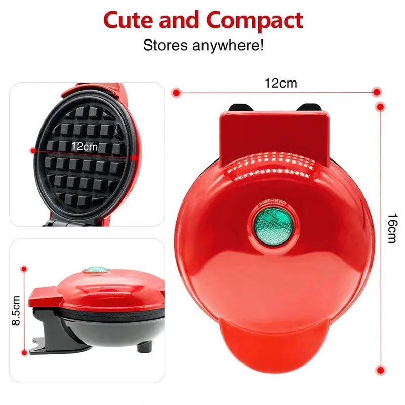 Mini antiadherente waffle maker desayunador casero hacer postres hornear waffle maker pan
