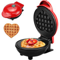 Mini Máquina Eléctrica de Waffles con Diseño "Amor", Tamaño 5 Pulgadas Portátil, Multiusos para Preparar Waffles, Sándwiches y Desayunos Caseros