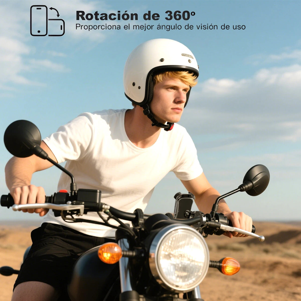 Soporte Celular Bicicleta, Soporte Movil Moto Universal 360 ° Rotación Anti Vibración Porta Telefono Motocicleta Montaña Soporte