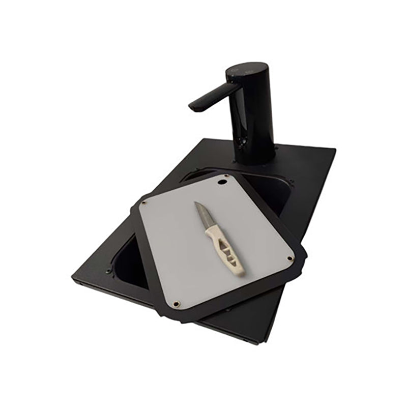 Mesa IGT para acampar al aire libre, fregadero de acero inoxidable con bandeja y dispensador de agua/Tabla de cortar, accesorios portátiles para mesa IGT