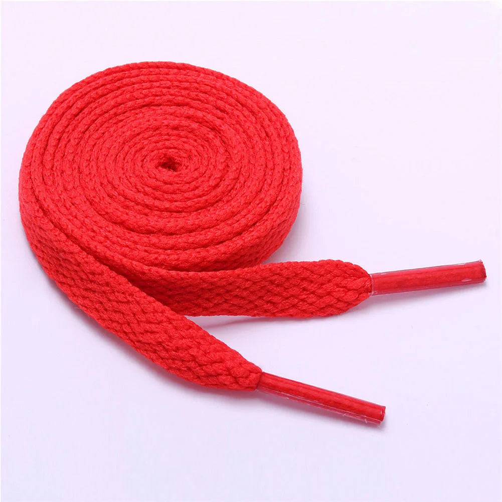 1 par de cordones de zapatos deportivos informales a la moda, cordones planos sólidos, cordones planos dobles, cordones de poliéster de alta calidad, 15 colores