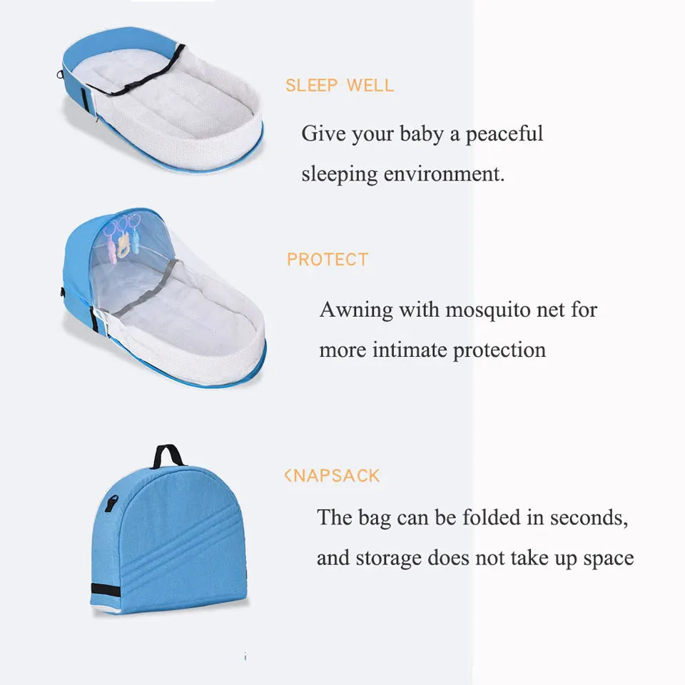 Nido de bebé de viaje multifunción, cuna portátil, plegable, para dormir, con Mosquito