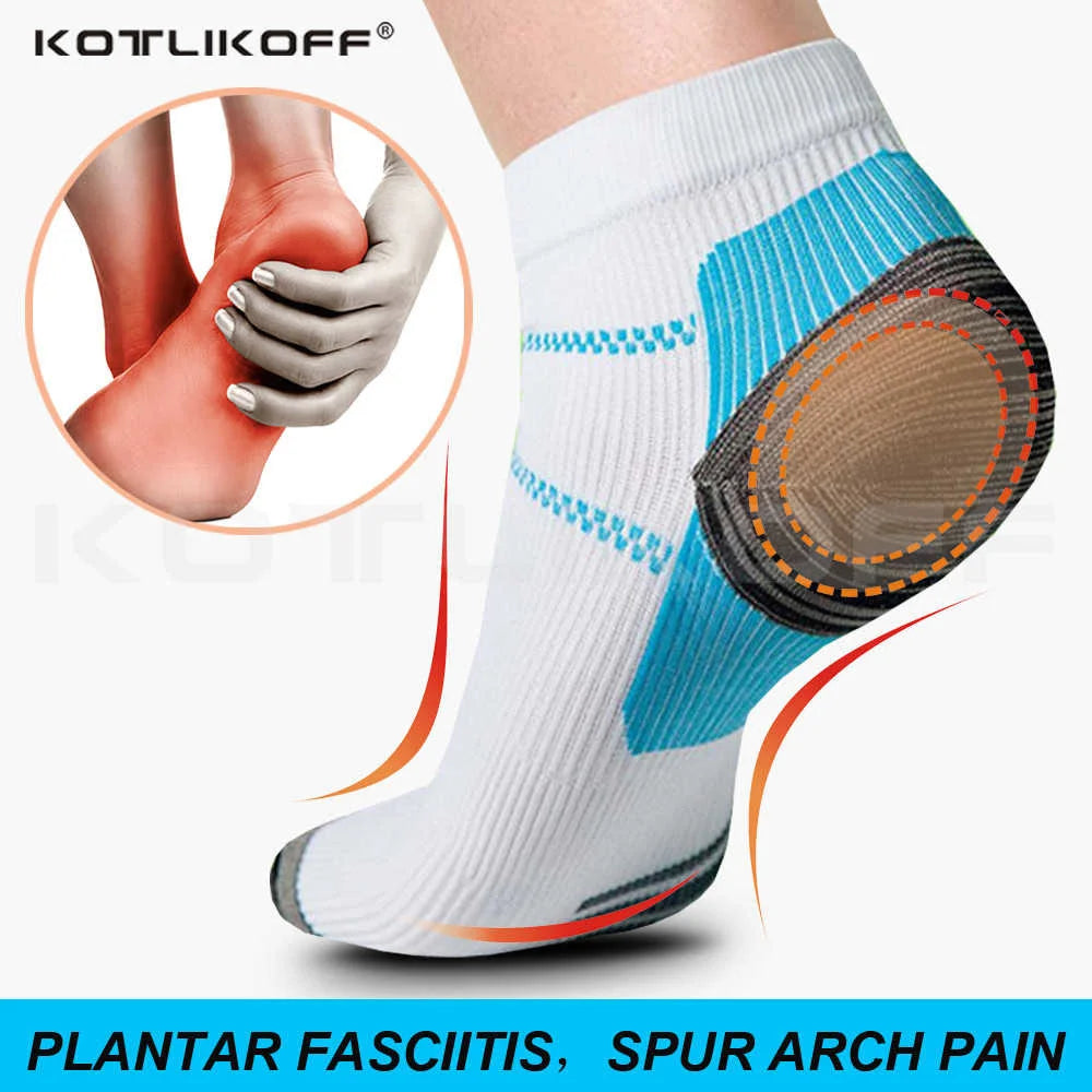Kotlikoff-calcetines de compresión para fascitis Plantar, almohadilla de pie, espolones de talón, dolor de arco, calcetines cómodos, calcetines de tobillo venoso, Insoes