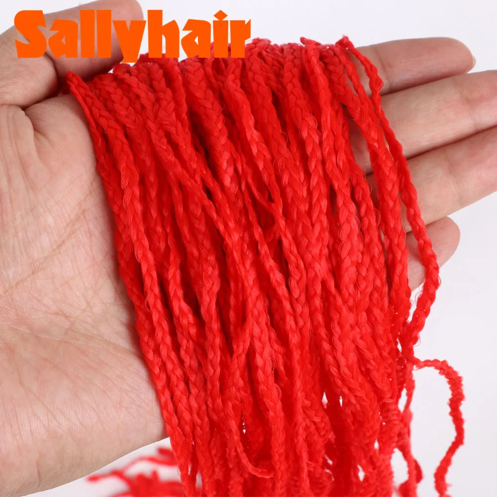 Sallyhair-trenzas sintéticas Zizi Box, trenzas delgadas de ganchillo, cabello Eunice, extensiones de cabello trenzado Zizi de colores, cabello marrón y negro