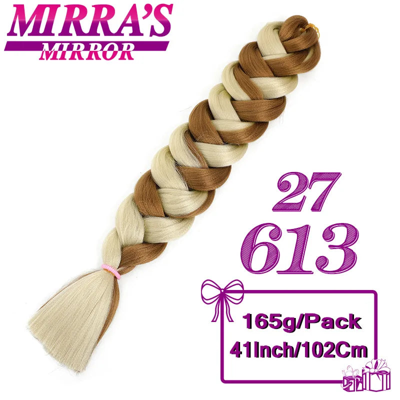 Mirra's Mirror-extensiones de cabello trenzado sintético para trenzas, pelo súper largo Jumbo de 41 pulgadas, 165 g/unid, soporte al por mayor