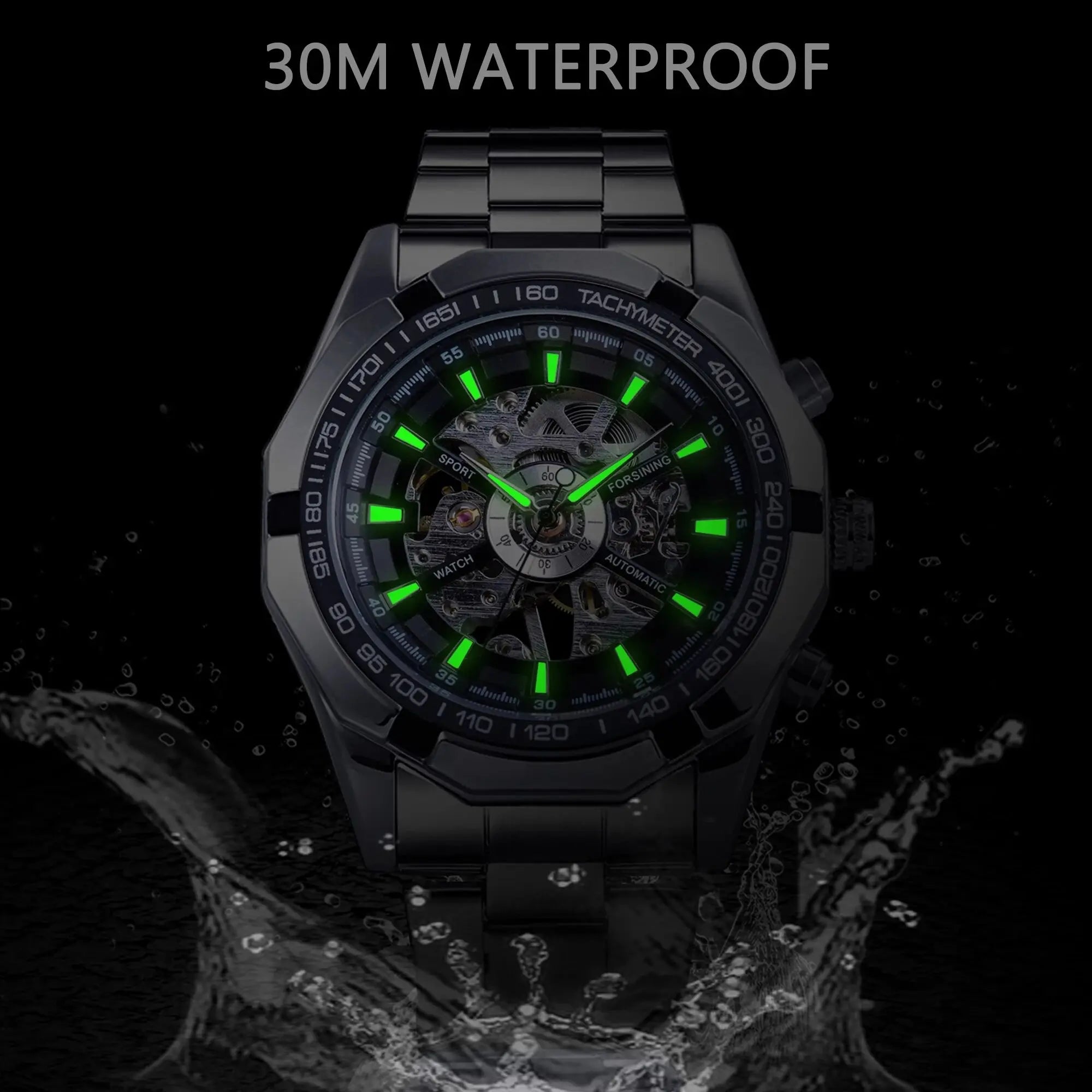 Forsining-Reloj de acero inoxidable 2021 para hombre, accesorio masculino de pulsera resistente al agua con esqueleto, de marca superior de lujo, transparente, deportivo