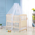 Beedome Pine Baby Cuna con estante, puede extender a una cama para niños de 1,4 metros, mecedora con 4 ruedas