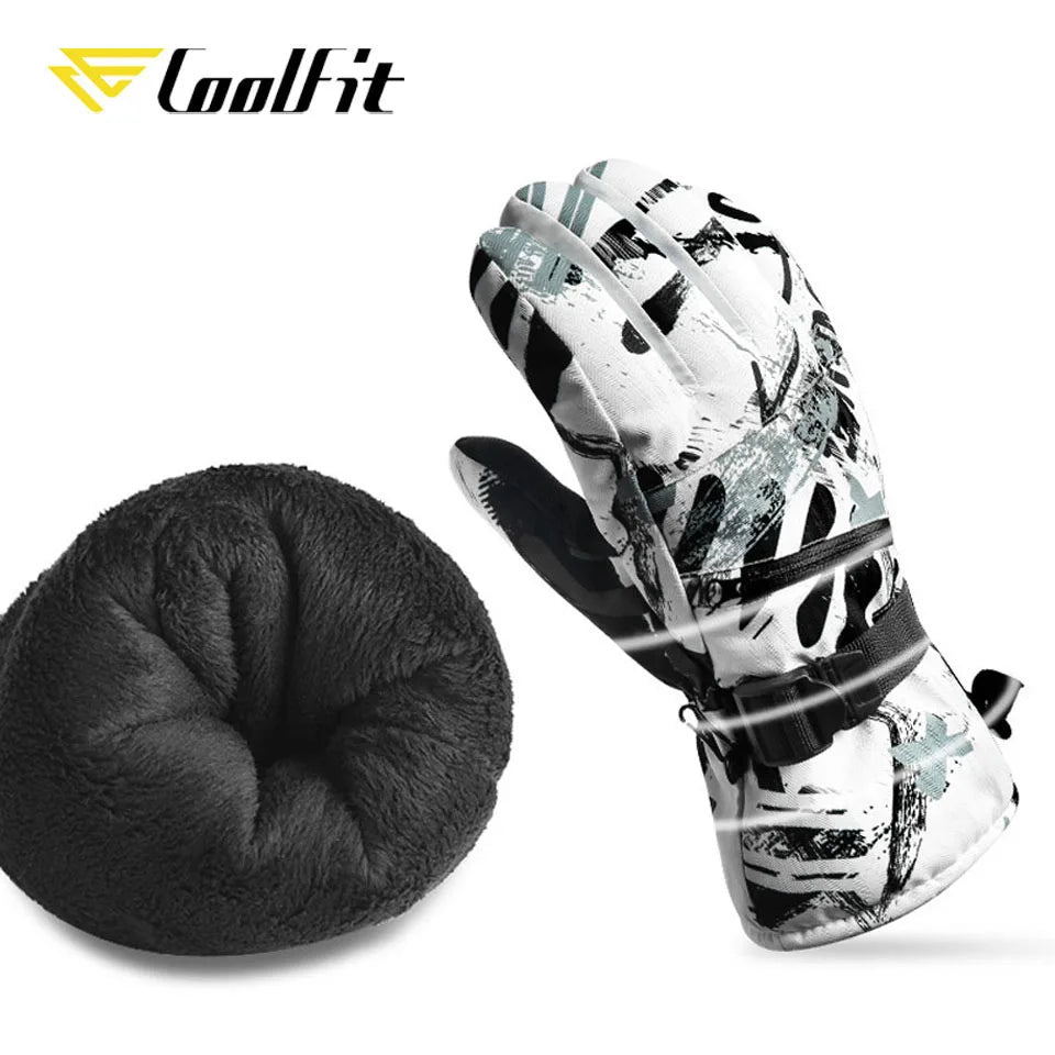 CoolFit hombres mujeres guantes de esquí ultraligeros impermeables guantes cálidos de invierno guantes de Snowboard motociclismo nieve guantes impermeables