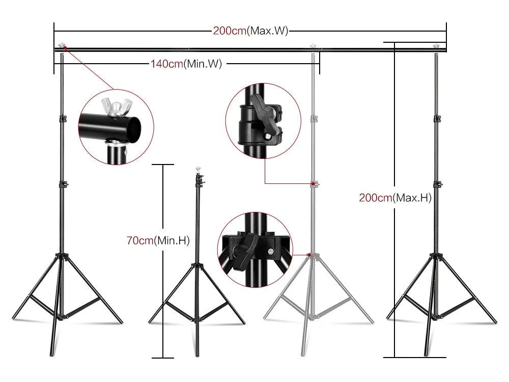 Soporte para Fondo Fotográfico SH, Sistema de Marco para Lienzo, con Estuche de Transporte, para Fotografía y Video en Estudio