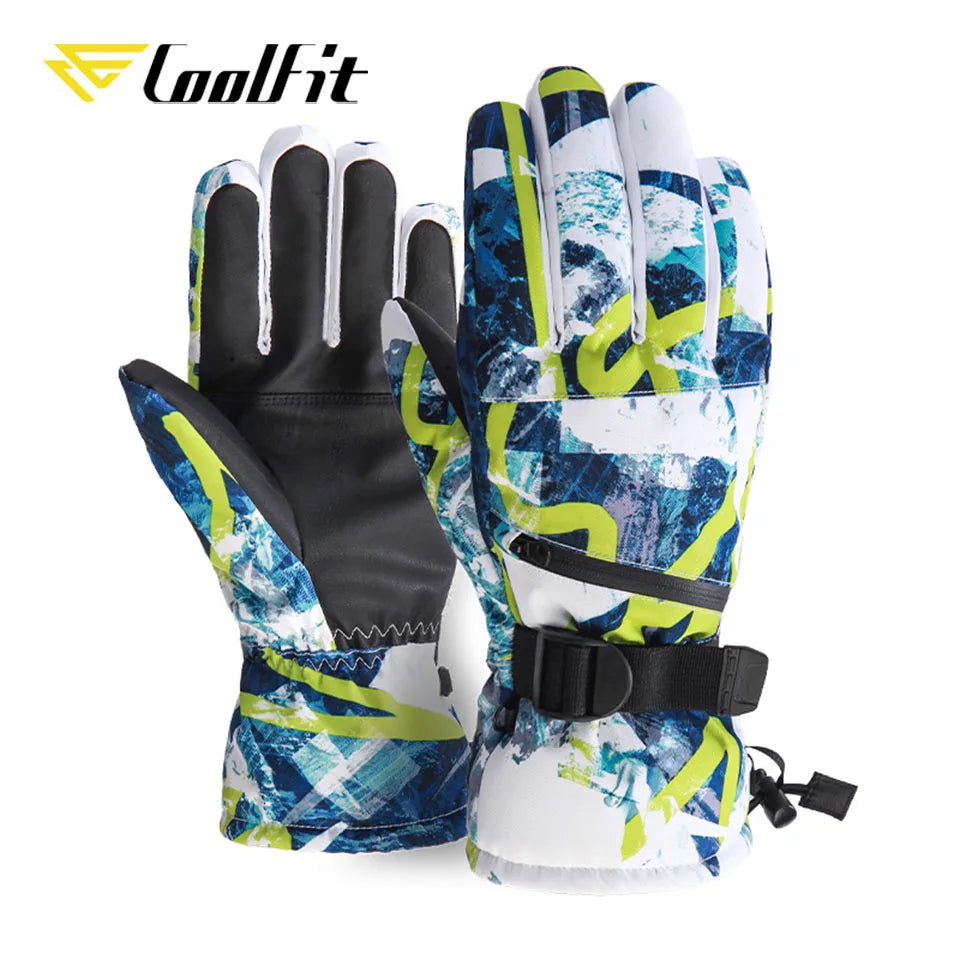 CoolFit hombres mujeres guantes de esquí ultraligeros impermeables guantes cálidos de invierno guantes de Snowboard motociclismo nieve guantes impermeables