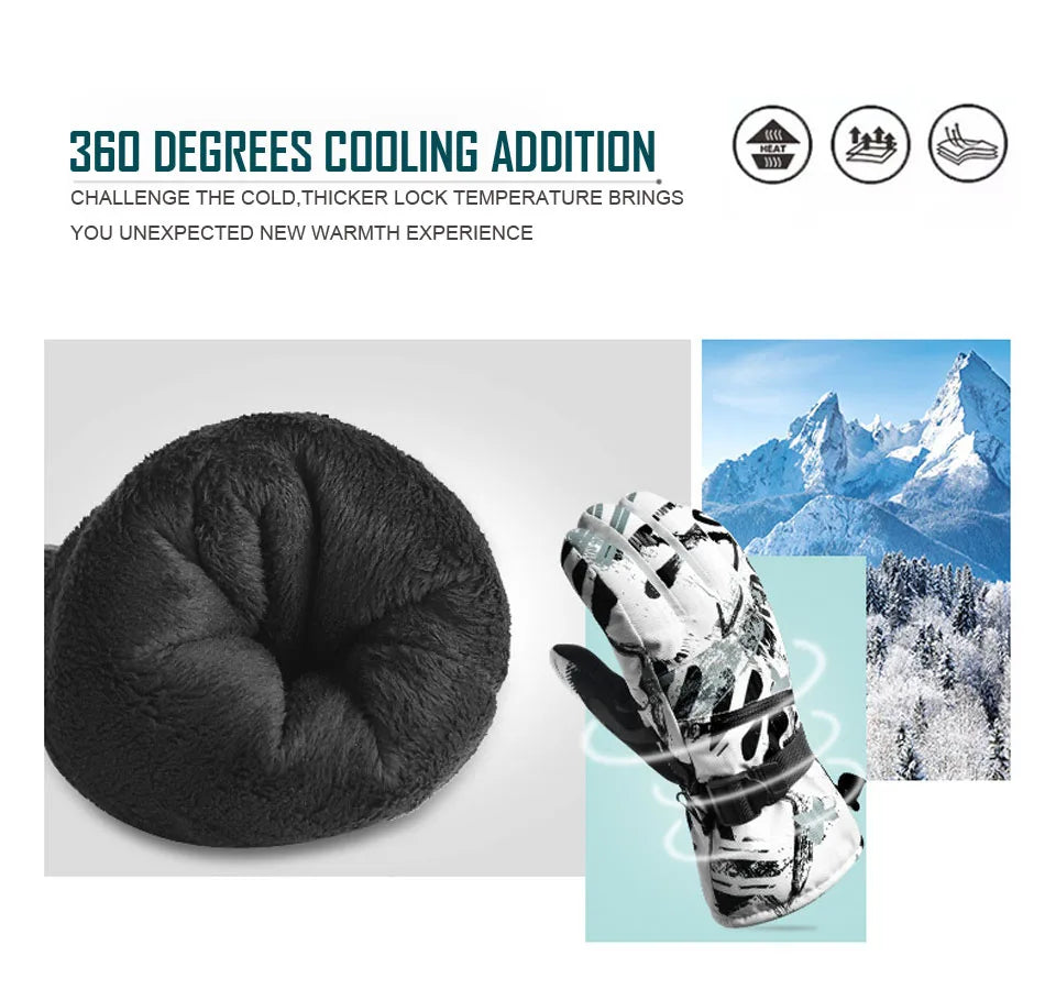 CoolFit hombres mujeres guantes de esquí ultraligeros impermeables guantes cálidos de invierno guantes de Snowboard motociclismo nieve guantes impermeables