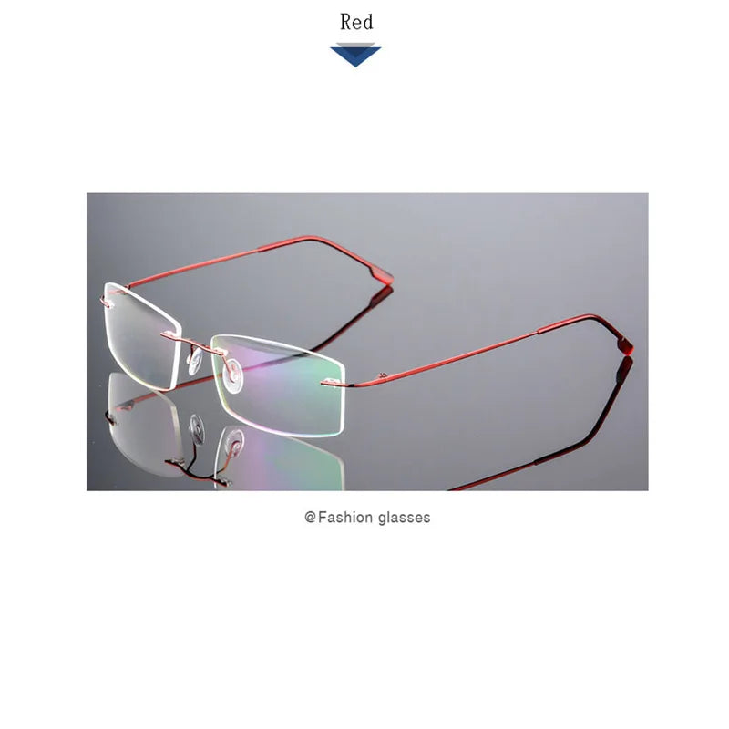 Gafas para miopía sin marco para hombre y mujer, lentes superelásticas con revestimiento verde, montura ultraligera, sin montura, 1,0-1,5-2,0 To-5,5