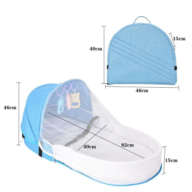 Cuna de viaje para bebé con red, tienda plegable para bebé, cuna lavable, cama de viaje biónica, cuna transpirable