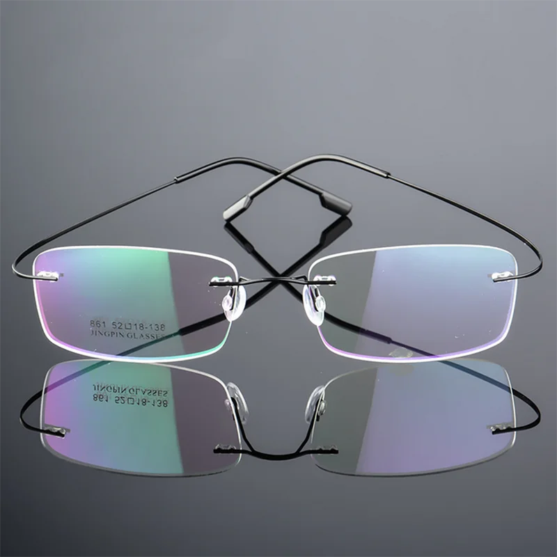 Gafas para miopía sin marco para hombre y mujer, lentes superelásticas con revestimiento verde, montura ultraligera, sin montura, 1,0-1,5-2,0 To-5,5