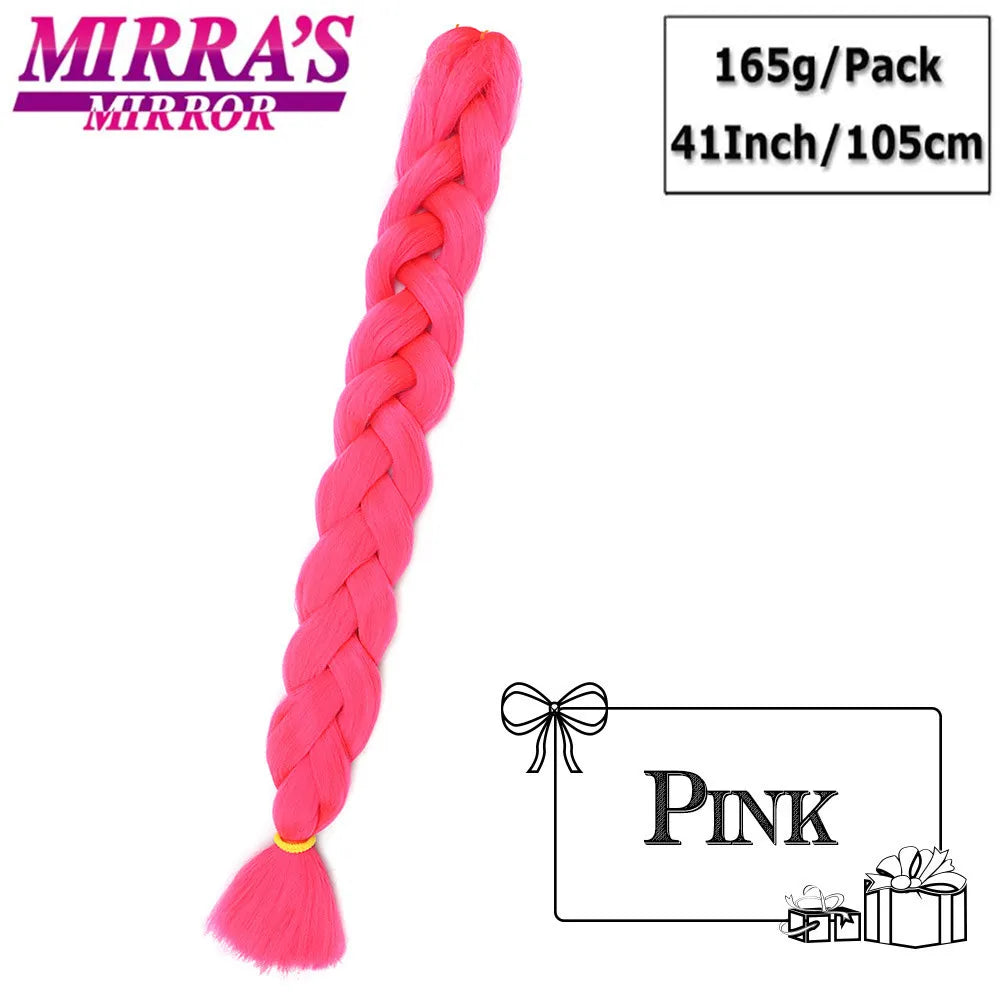Mirra's Mirror-extensiones de cabello trenzado sintético para trenzas, pelo súper largo Jumbo de 41 pulgadas, 165 g/unid, soporte al por mayor