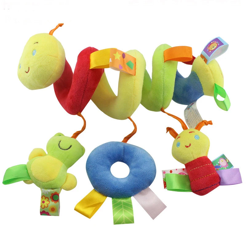Sonajero de peluche sensorial para bebé, cochecito de juguete, juguetes colgantes móviles musicales, sonajeros móviles para bebés, juegos para recién nacidos de 0 a 6 y 12 meses