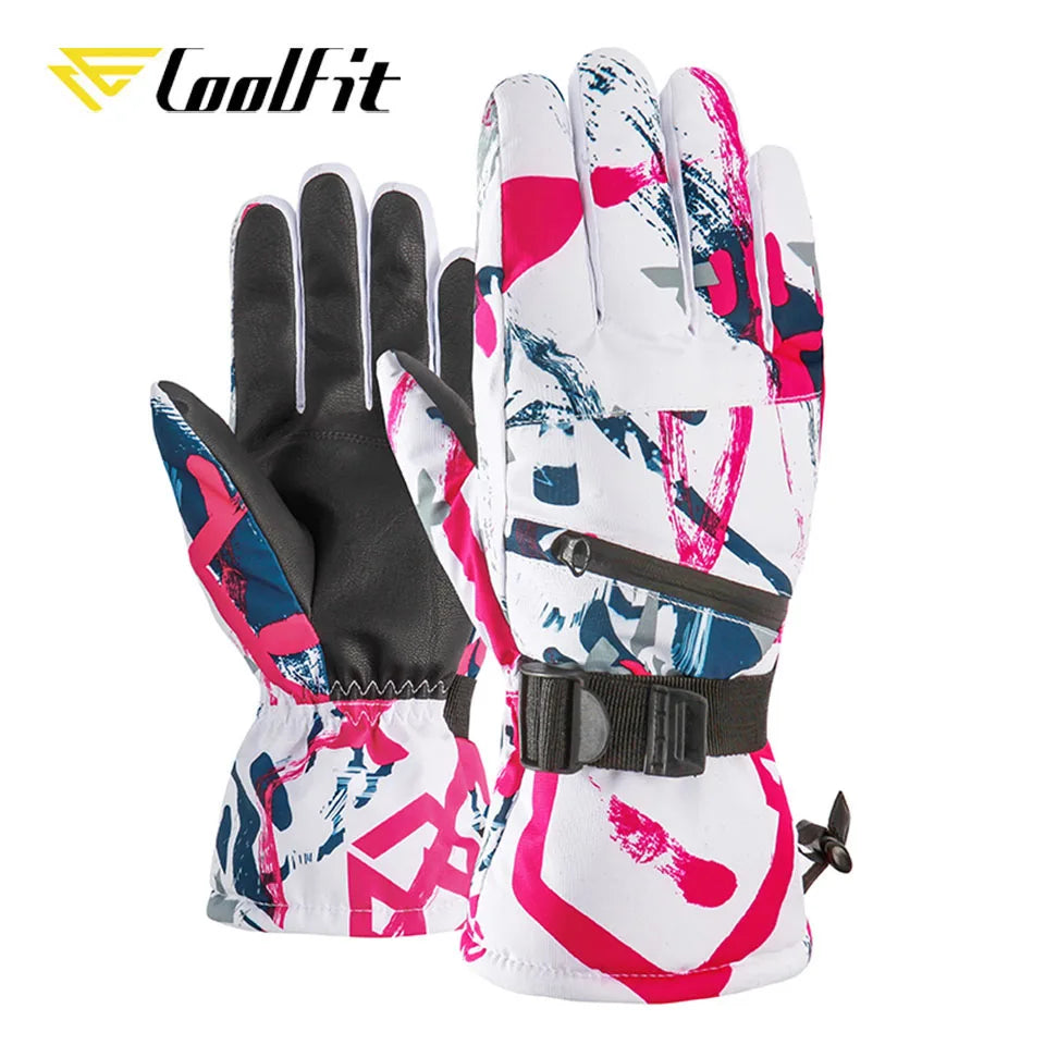 CoolFit hombres mujeres guantes de esquí ultraligeros impermeables guantes cálidos de invierno guantes de Snowboard motociclismo nieve guantes impermeables